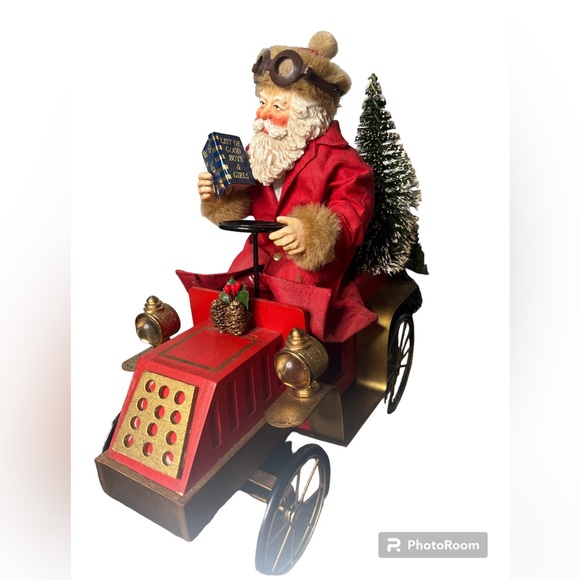 VTG Santa 11 inch on antique Car - Picture 1 of 5